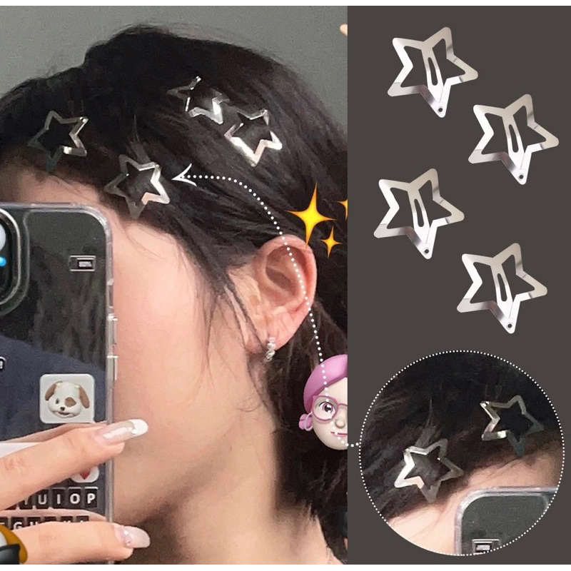 5/10/20/30 PCS Acessórios de Cabelo Feminino Clip Estrela Silver Coreano INS Estilo Ponytail Holder em Oferta na Shopee