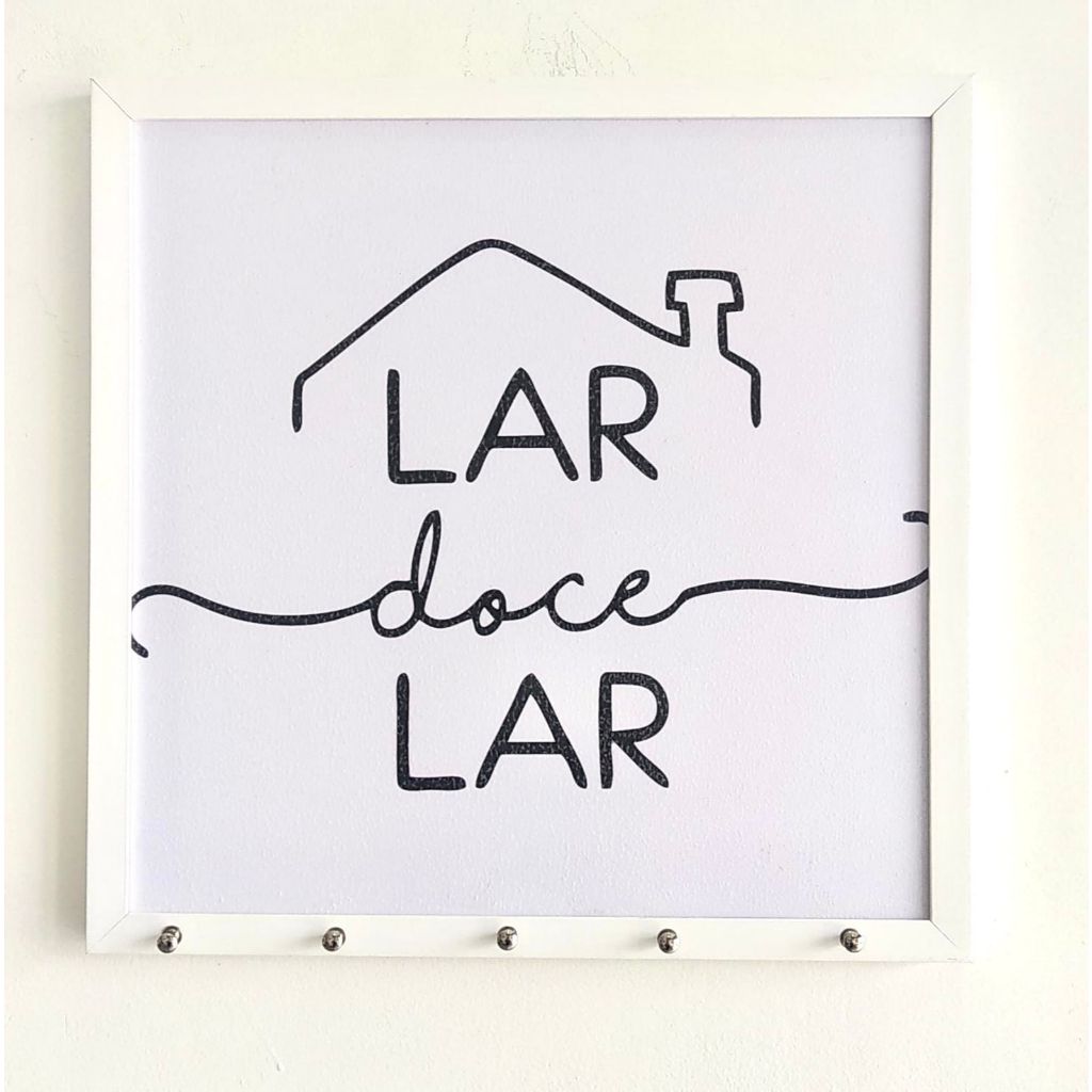 Quadro cobre caixa de luz com moldura PORTA CHAVES 43X43 Resinado Lar doce Lar  decoração\sala\quarto/cozinha/hall