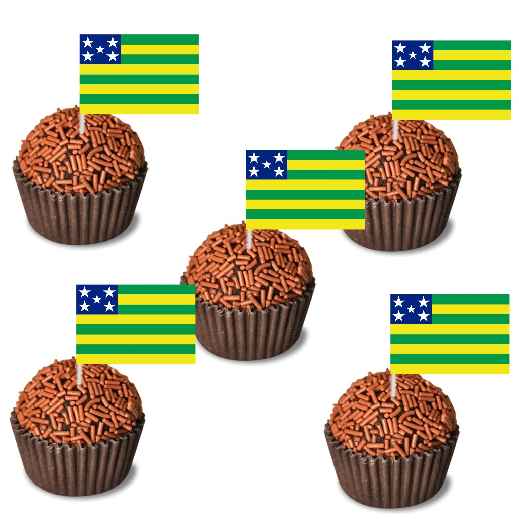 Toppers Docinhos Doces Festa Aniversário –Topper Docinhos - Topper Docinhos - Bandeira Estados - Goiás
