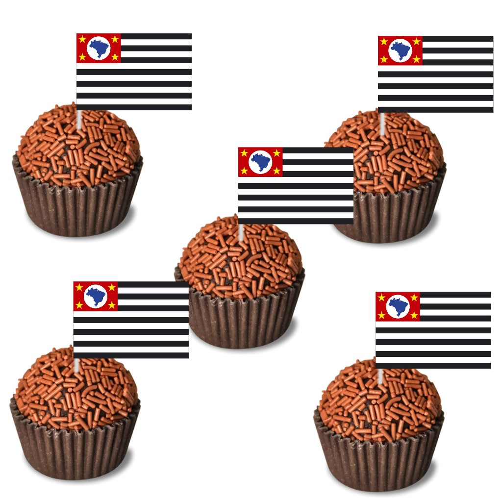 Toppers Docinhos Doces Festa Aniversário – Topper Docinhos - Bandeira Estados - São Paulo
