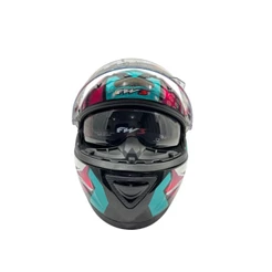 Capacete Fechado Fw3 Gtx Fox Com Óculos Interno Azul Tifanny