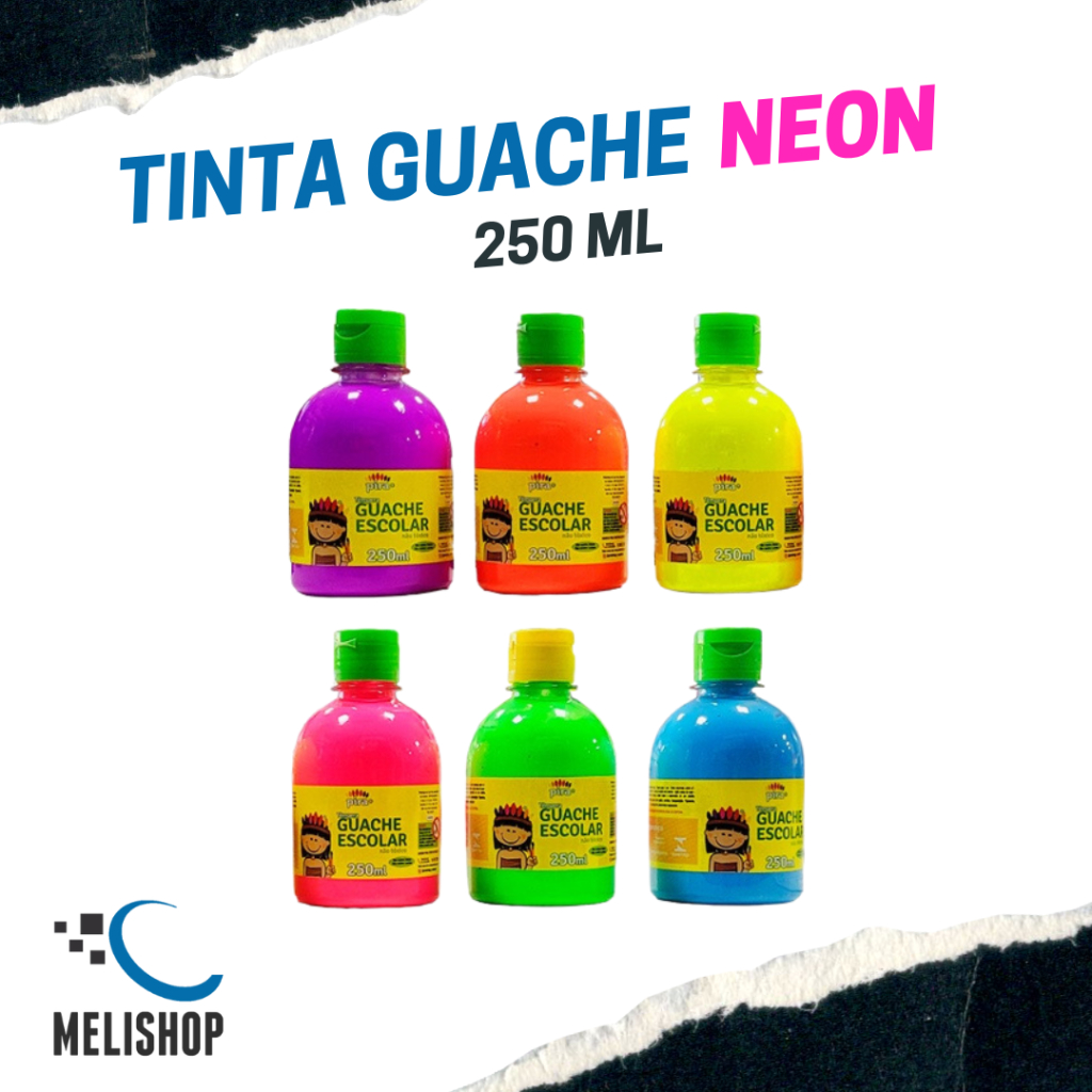 Tinta Guache Neon 250ml Piratininga Escolha a Cor em Oferta na Shopee