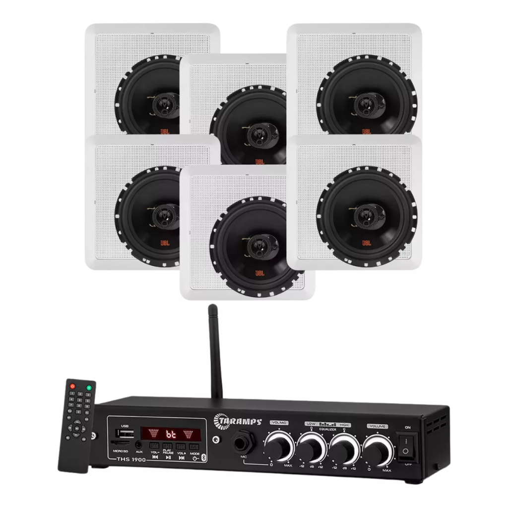 Som Ambiente Jbl Taramps 6 Arandelas Receiver Casa Comercio