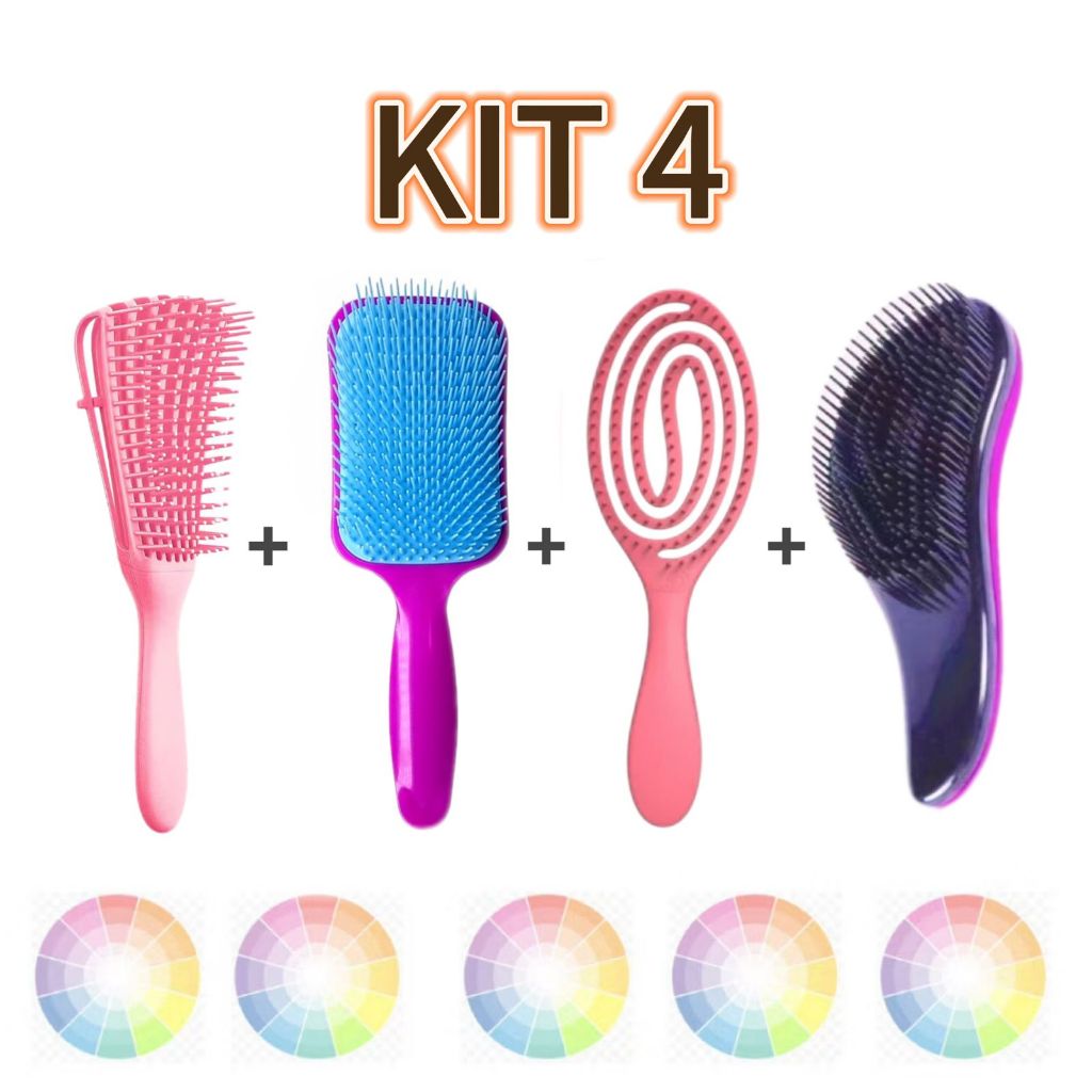 Kit Escova Polvo, Escova Flexível, Escova Magica e Escova Raquete