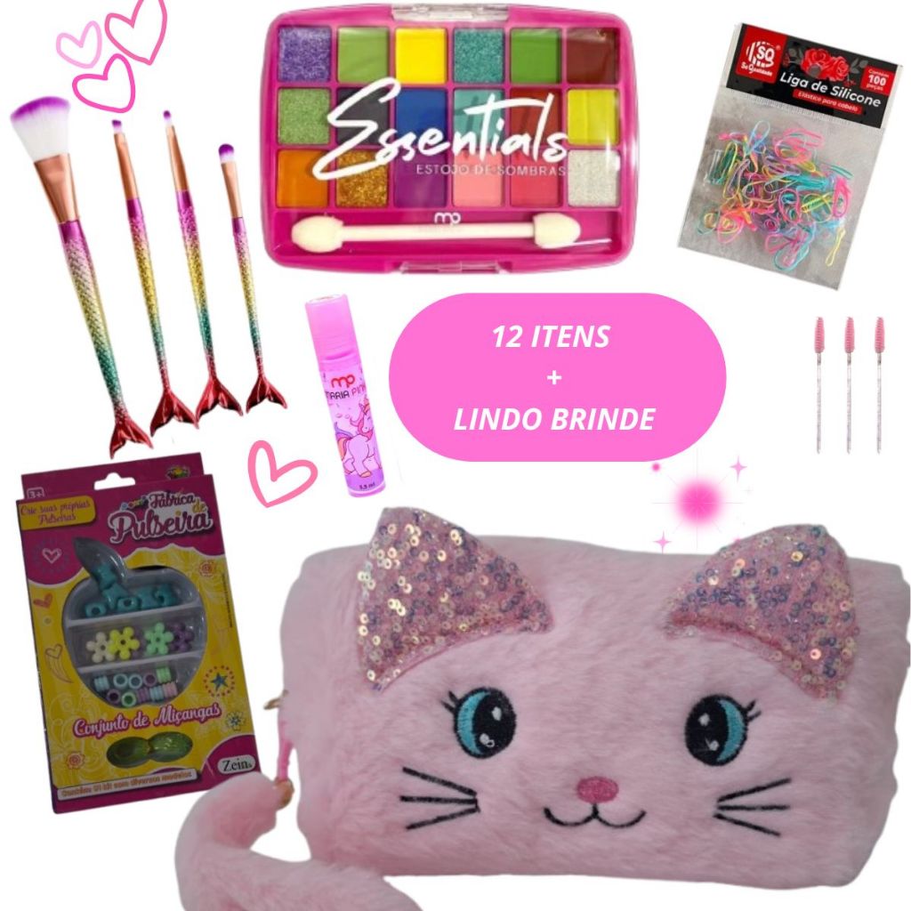 KITS MAQUIAGEM INFANTIL + ESTOJO + MIMO OU SÓ KIT MAQUIAGEM