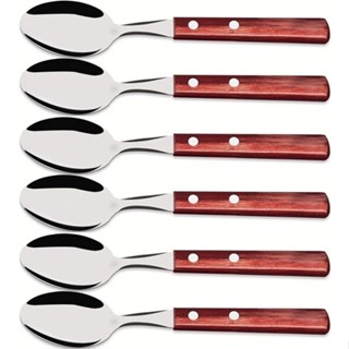 Colher de Mesa Inox Polywood Tramontina - Vermelho (6 Unidades) em Oferta na Shopee