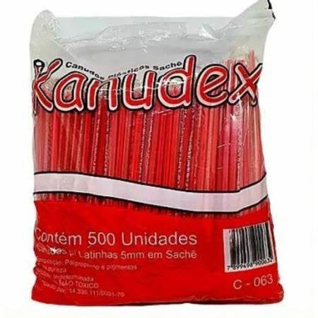 Pacote com 500 Canudos Kanudex para Latinhas – Cor Vermelho (5mm)