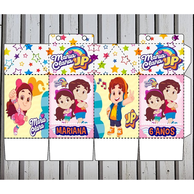 KIT 30 ITENS MARIA CLARA E JP - 15 CAIXINHAS MILK E 15 PIRAMIDE **COM NOME** LEMBRANCINHAS PERSONALIZADAS OU OUTROS TEMA em Oferta na Shopee