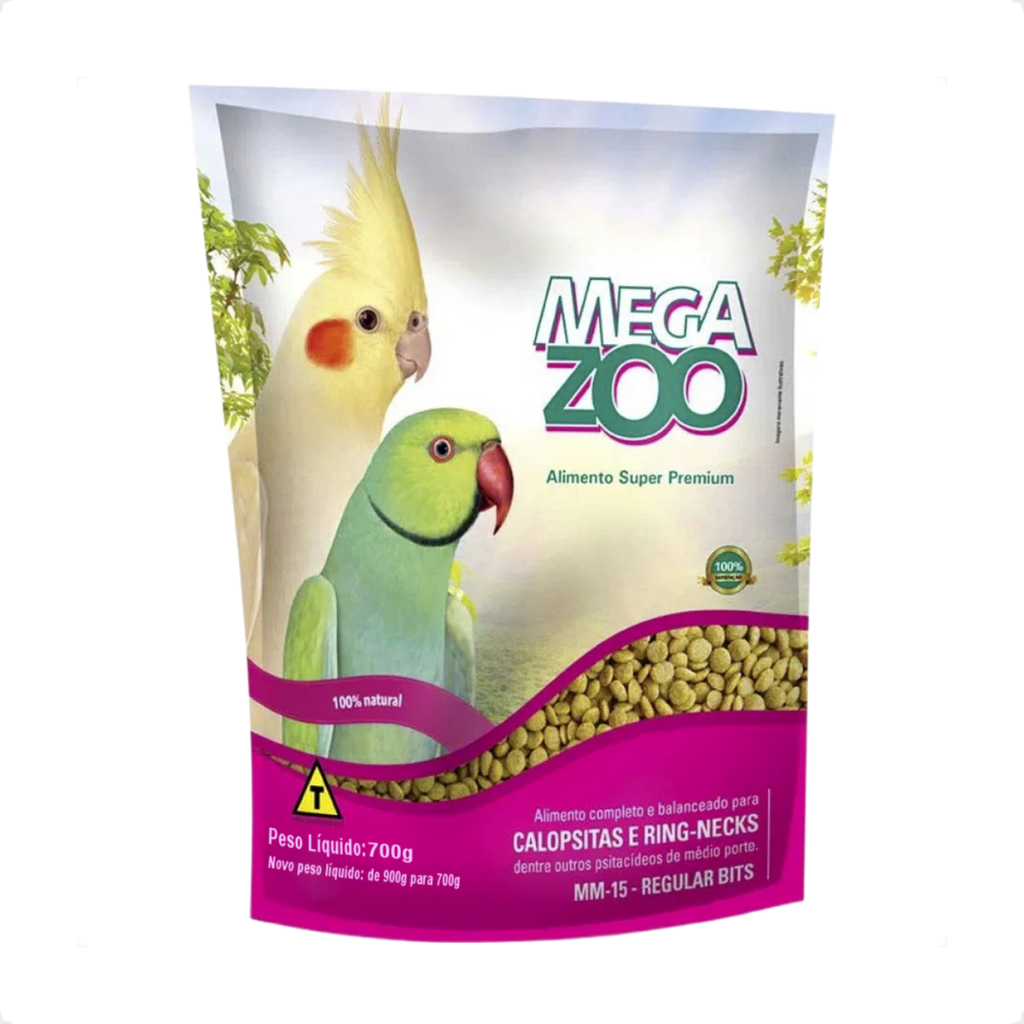 Ração Extrusada Calopsitas e Ring-Necks 700g Mm15 - Megazoo em Oferta na Shopee