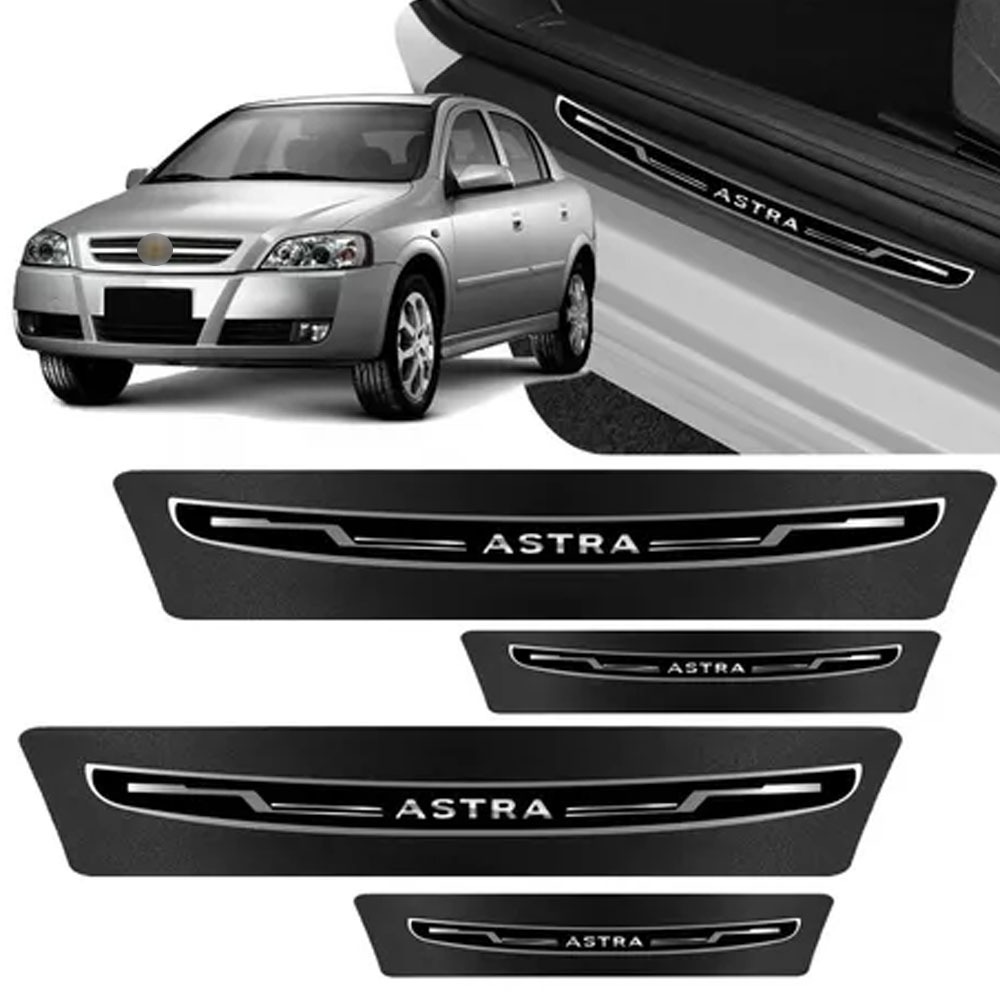 Soleira Porta Slim Astra Todos Protetora Adesiva Preta Carro
