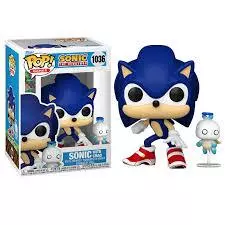 FUNKO POP SONIC SONIC W/CHAO FLOCKED *EX* 1036 NOVO ORIGINAL