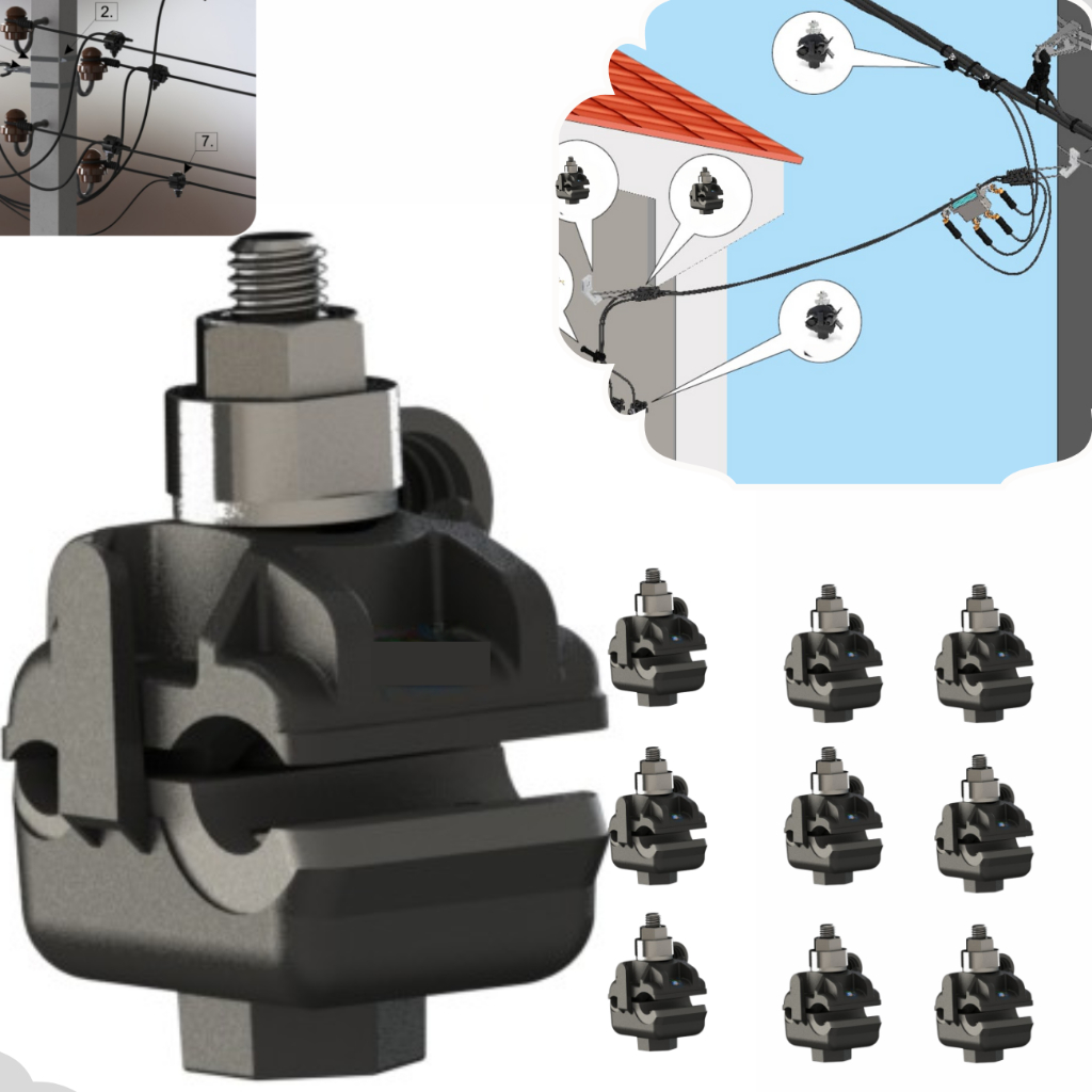 Kit 10 Conector Perfurante Cdp 10-70mm Derivação 1,5-10mm