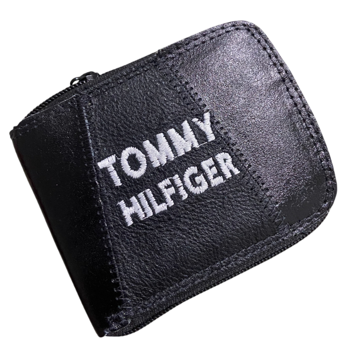 Carteira masculina de couro genuíno com janela para identidade e vários compartimentos para cartão