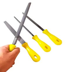 Kit Jogo De Limas Agulha 4 Peças Amolador 8" Pol. Para Ferro Tesouras Facas Acabamento Profissional