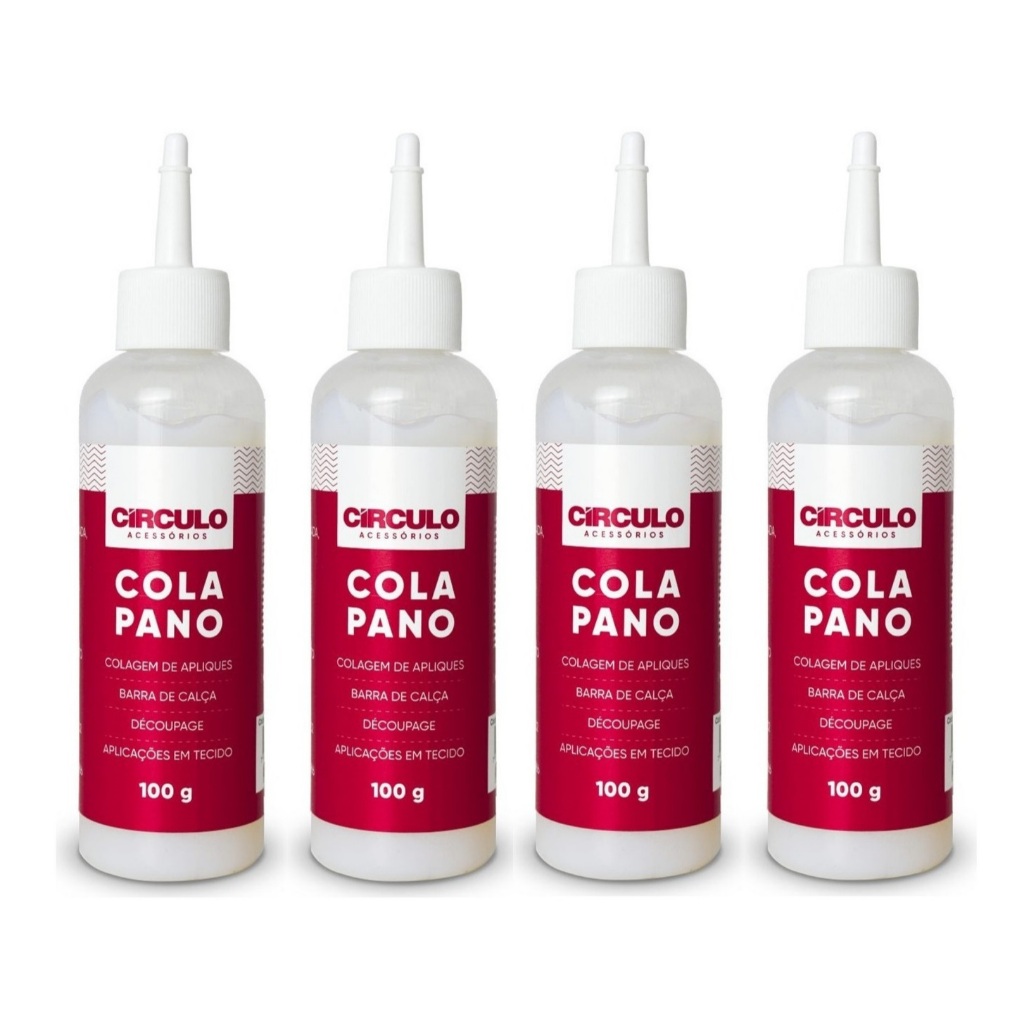 Kit 4 Colas De Pano Tecido 100g 403024 - Círculo Fixação Resistente para Patchwork e Bordados 403024
