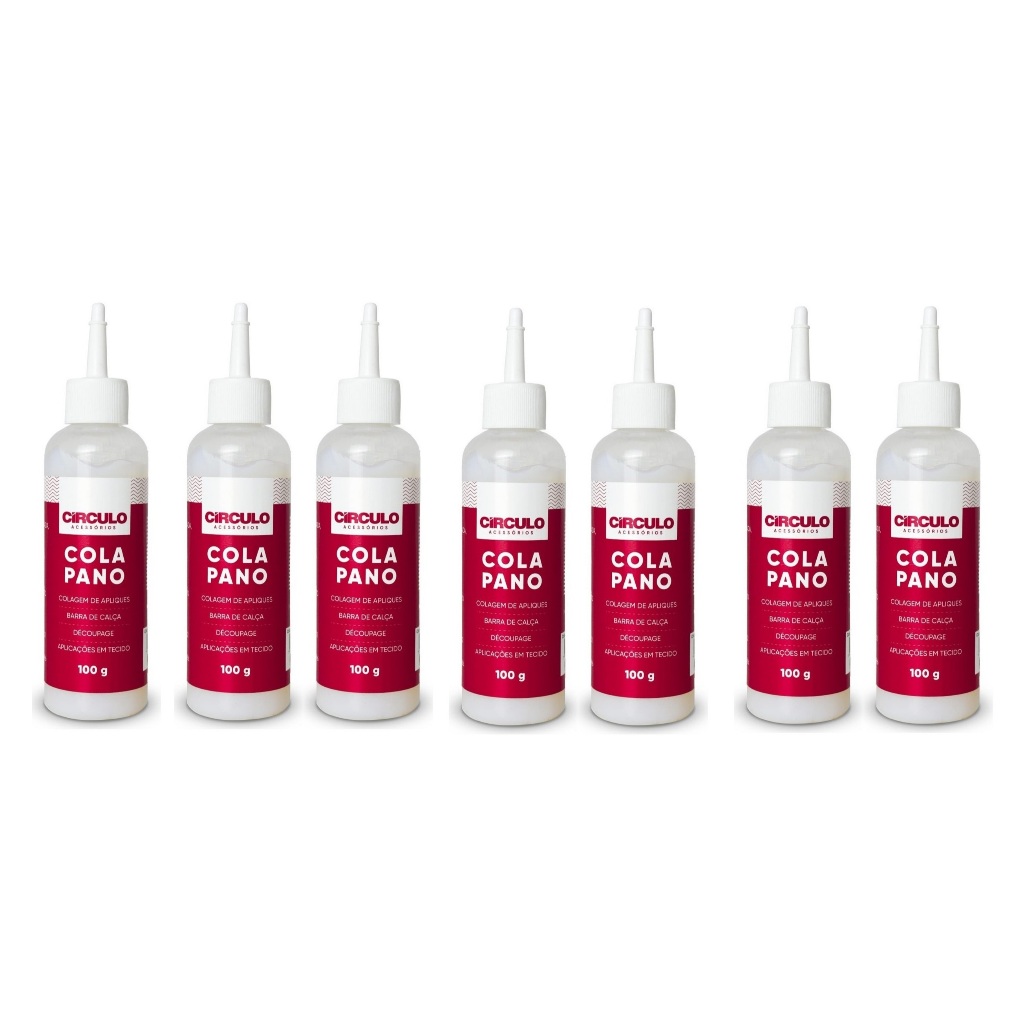 Cola de Pano Tecido 100g 403024 - Círculo | Fixação Resistente para Patchwork e Bordados 7 Unidades