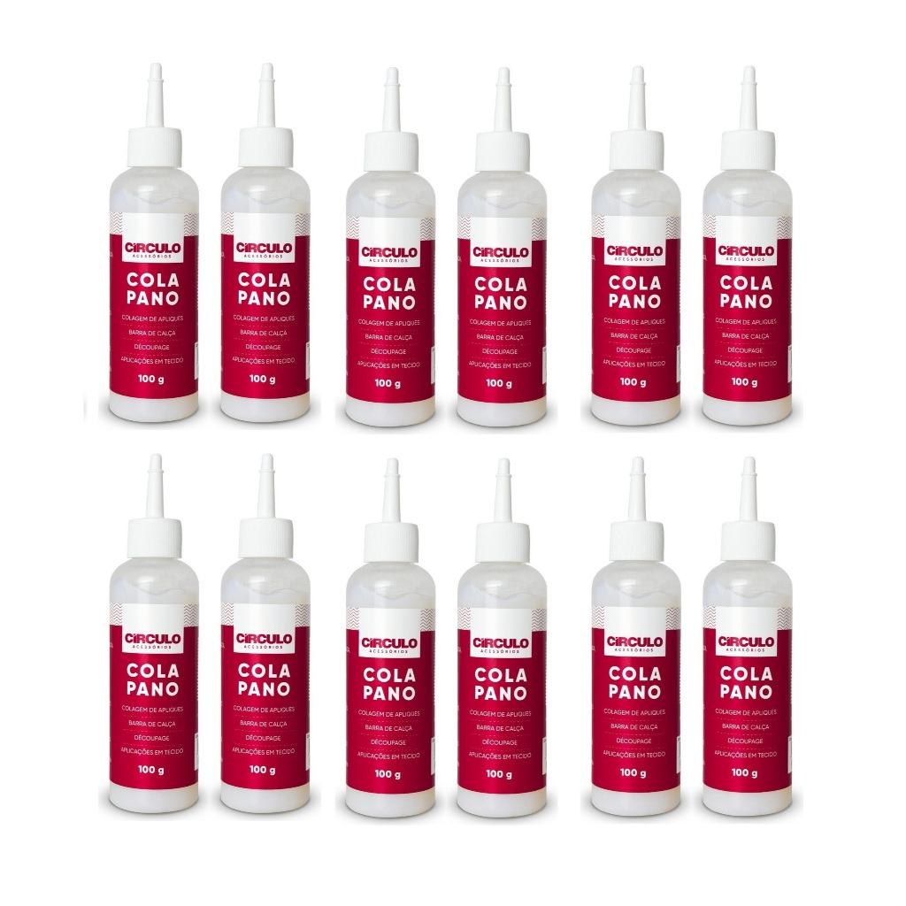 Kit 12 Colas De Pano Tecido 100g 403024 - Círculo Fixação Resistente para Patchwork e Bordados