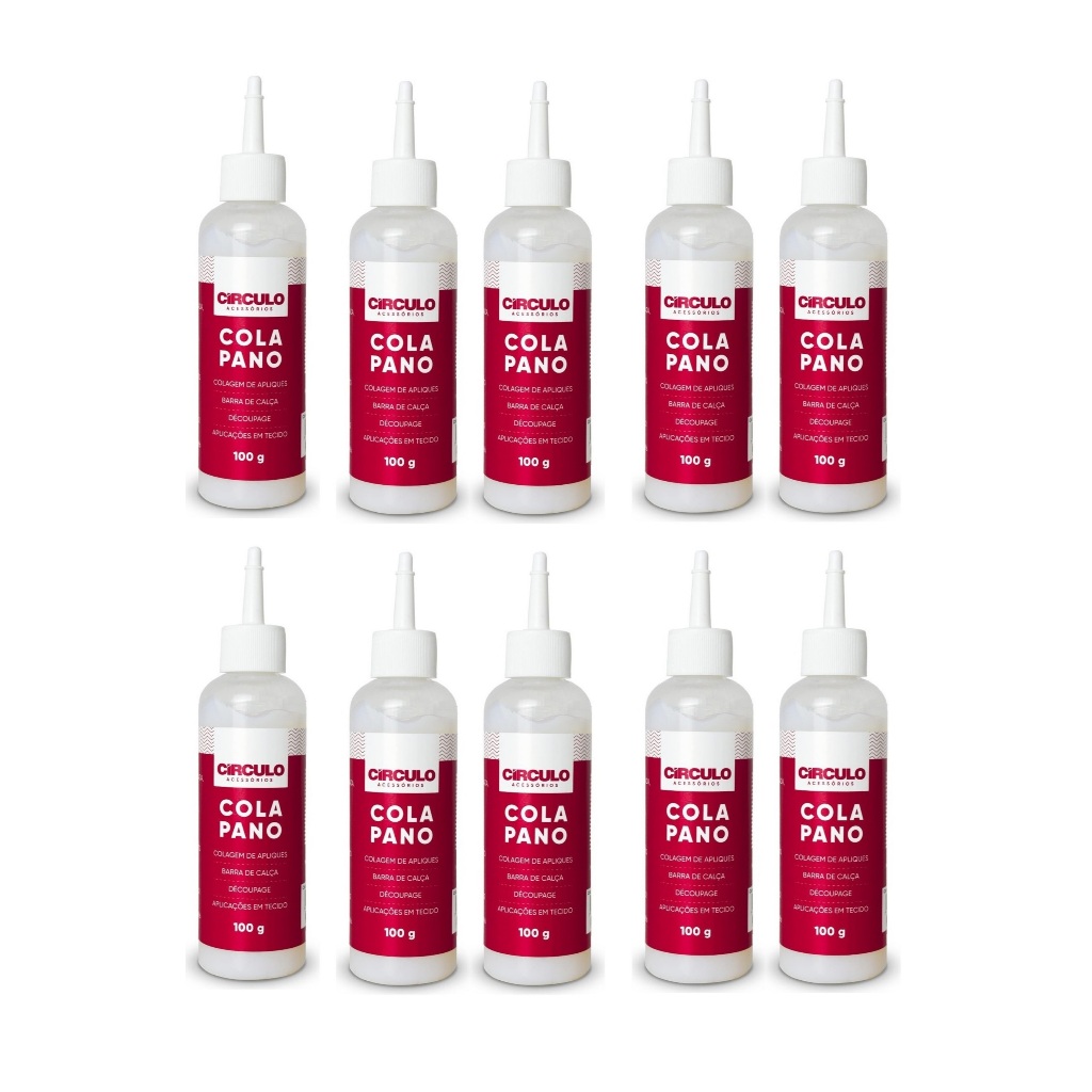 Kit 10 Colas De Pano Tecido 100g 403024 Círculo Bordados Fixação Resistente Patchwork Linho Seda