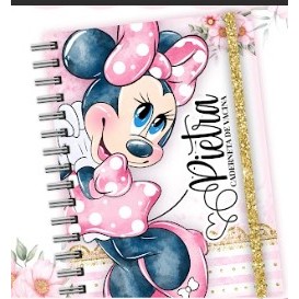 Caderno Personalizado Minnie com 96 folhas capa dura em Oferta na Shopee