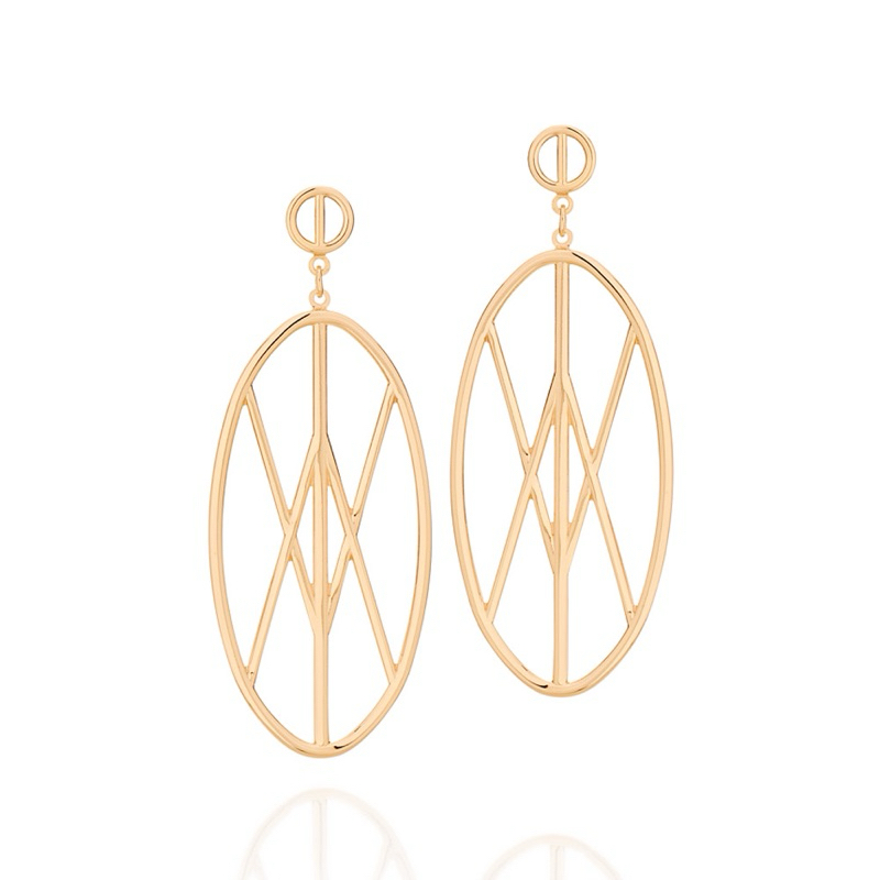Brinco Maxi rommanel folheado a ouro 18k Ana Hickmann