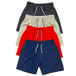 kit 4 shorts menino tactel infantil juvenil com bolso mauricinho praia