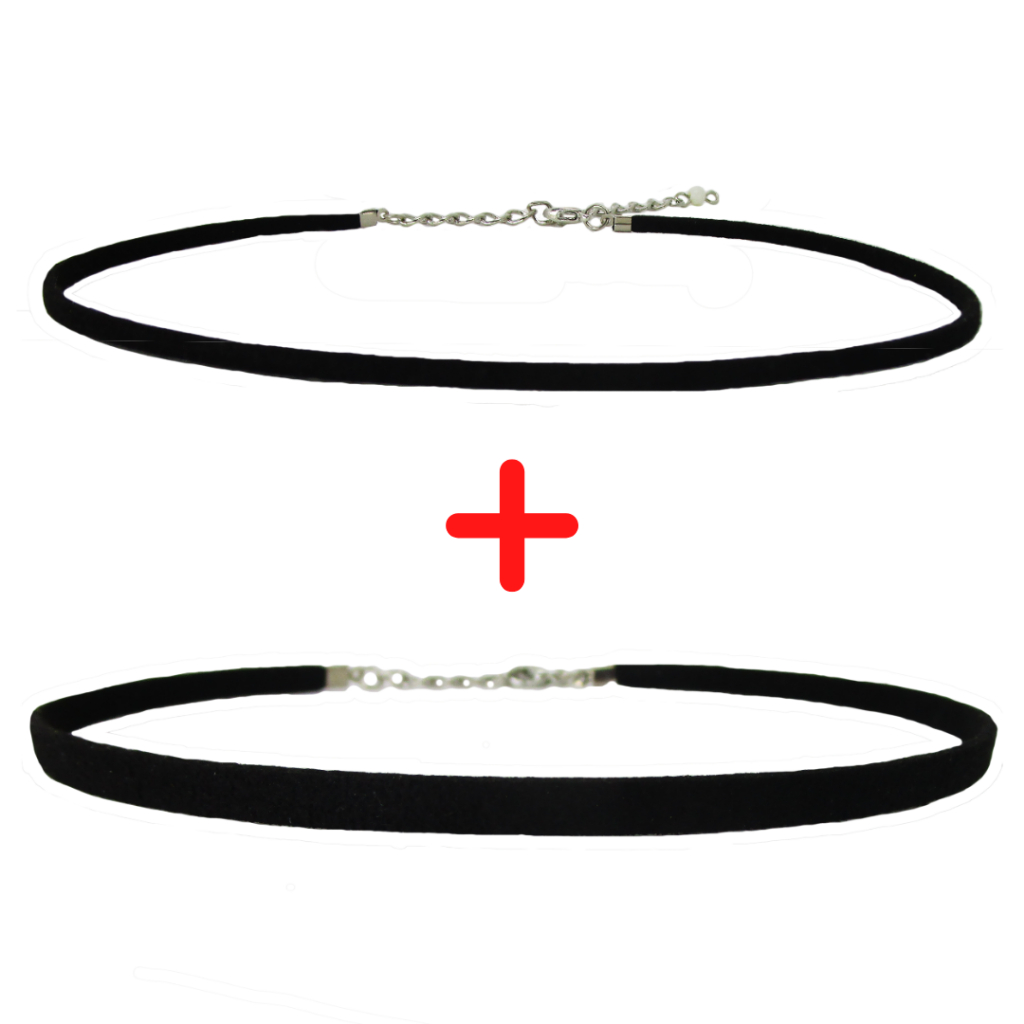 Kit Com 2 Chokers Courinho Camurça Fino E Médio em Oferta na Shopee