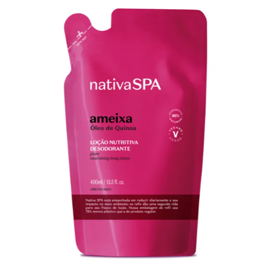Refil Loção Desodorante Hidratante Corporal Nativa SPA Ameixa