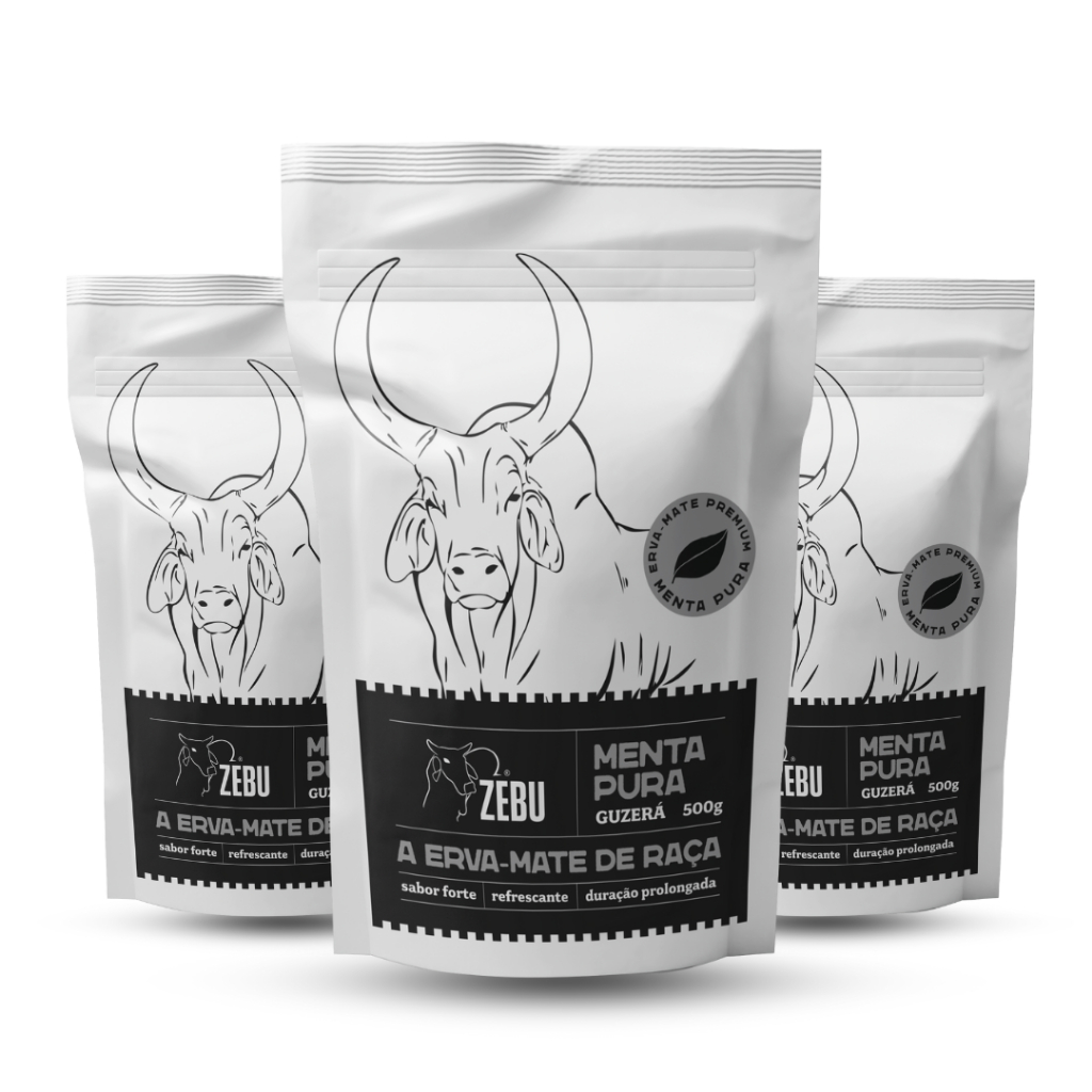 KIT 03 ERVAS-MATE ZEBU MENTA PURA-GUZERÁ 500g