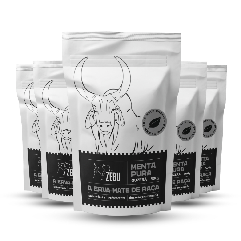 KIT 05 ERVAS-MATE ZEBU MENTA PURA- GUZERÁ 500g