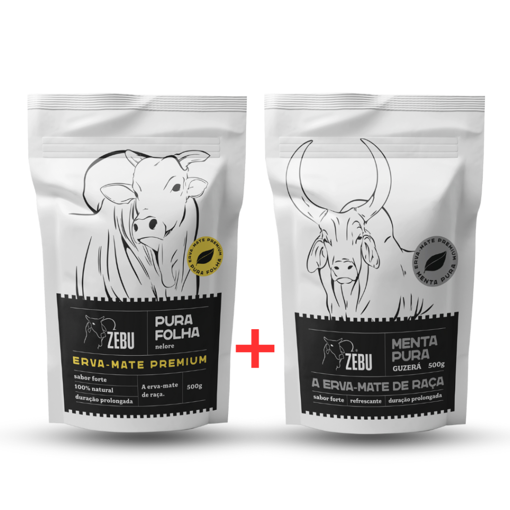 KIT 01 PURA FOLHA-NELORE + 01 MENTA PURA-GUZERÁ ZEBU 500g