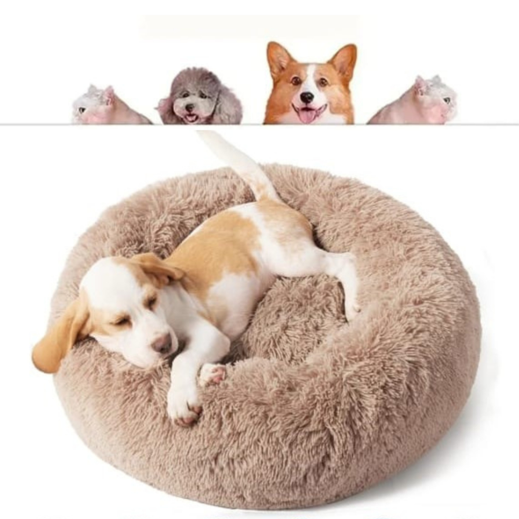CAMINHA DONUT NUVEM PET PELUCIA REDONDA CAMA PELUCIADA NINHO CASINHA COLCHONETE FUNDO ANTIDERRAPANTE em Oferta na Shopee