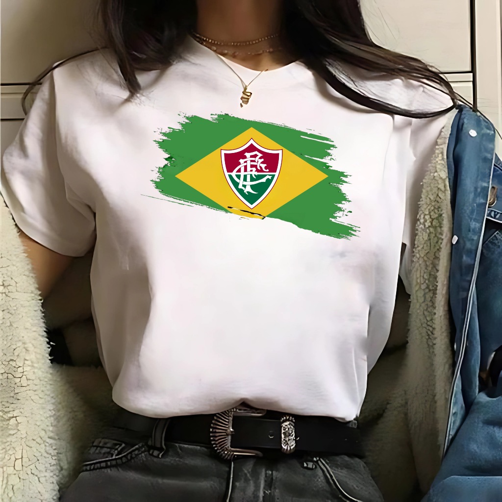 Camisa Do Fluminense Feminina Blusa Bandeira Brasil