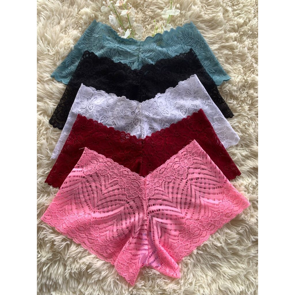 Calcinha Caleçon Shortinho de Renda Sexy com Forro de Algodão Lingerie Confortável e Romântica Moda Íntima Feminina