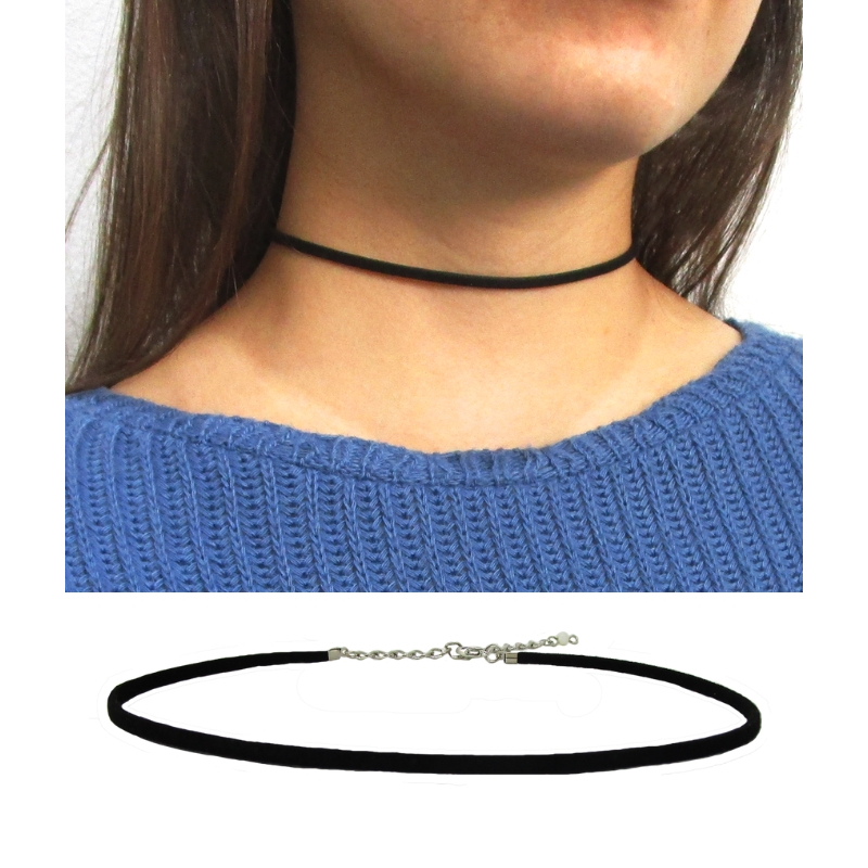 Colar Choker Camurça Courinho Fino em Oferta na Shopee