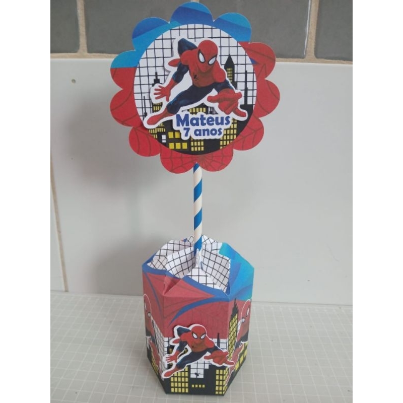 Centros de mesa homem aranha /pegue e monte KIT PERSONALIZADOS DE CENTROS DE MESA HOMEM ARANHA