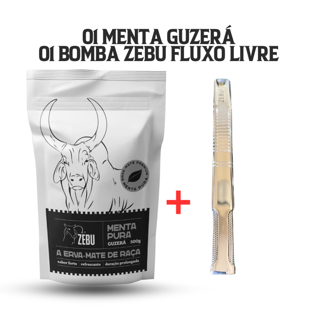 01 MENTA PURA-GUZERÁ + BOMBA FLUXO FLUXO LIVRE INOX ZEBU