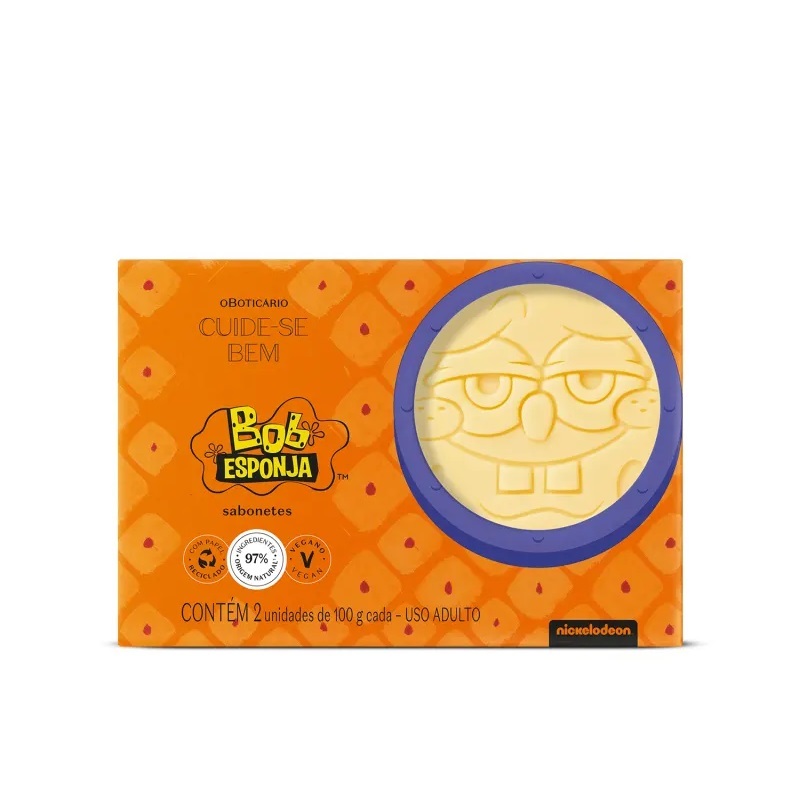 Sabonete em Barra Cuide-se Bem Bob Esponja 2x100g O Boticário
