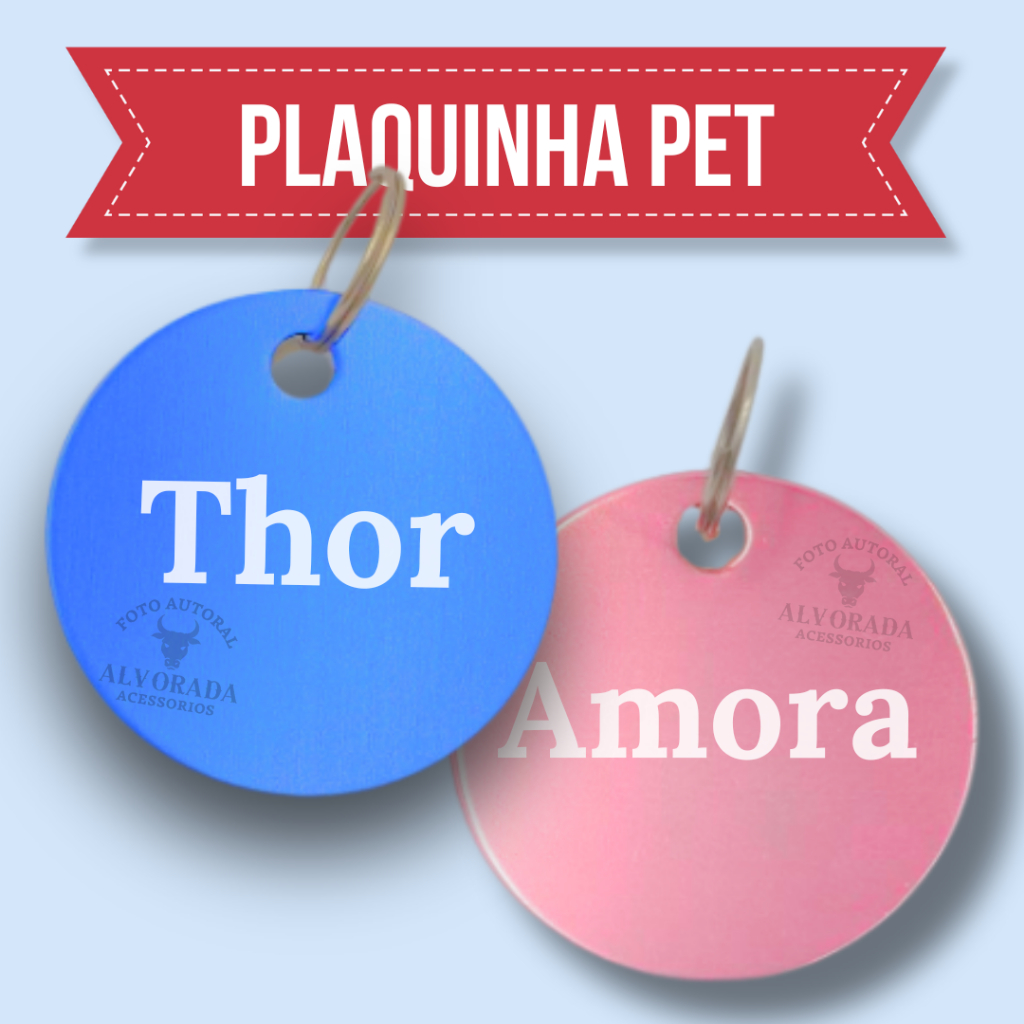 Placa de identificação Pet Placa Pingente Personalizada para Cachorro Gato