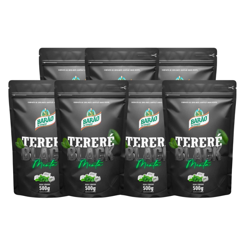 Kit 7 Erva Black Tereré Barão 500g - Escolha O Sabor Refrescante Natural Gelado Bebida Chimarrao Cuia