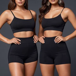 Conjunto Top + Short Legging Fitness Academia Cintura definida Yoga Corrida Fashion