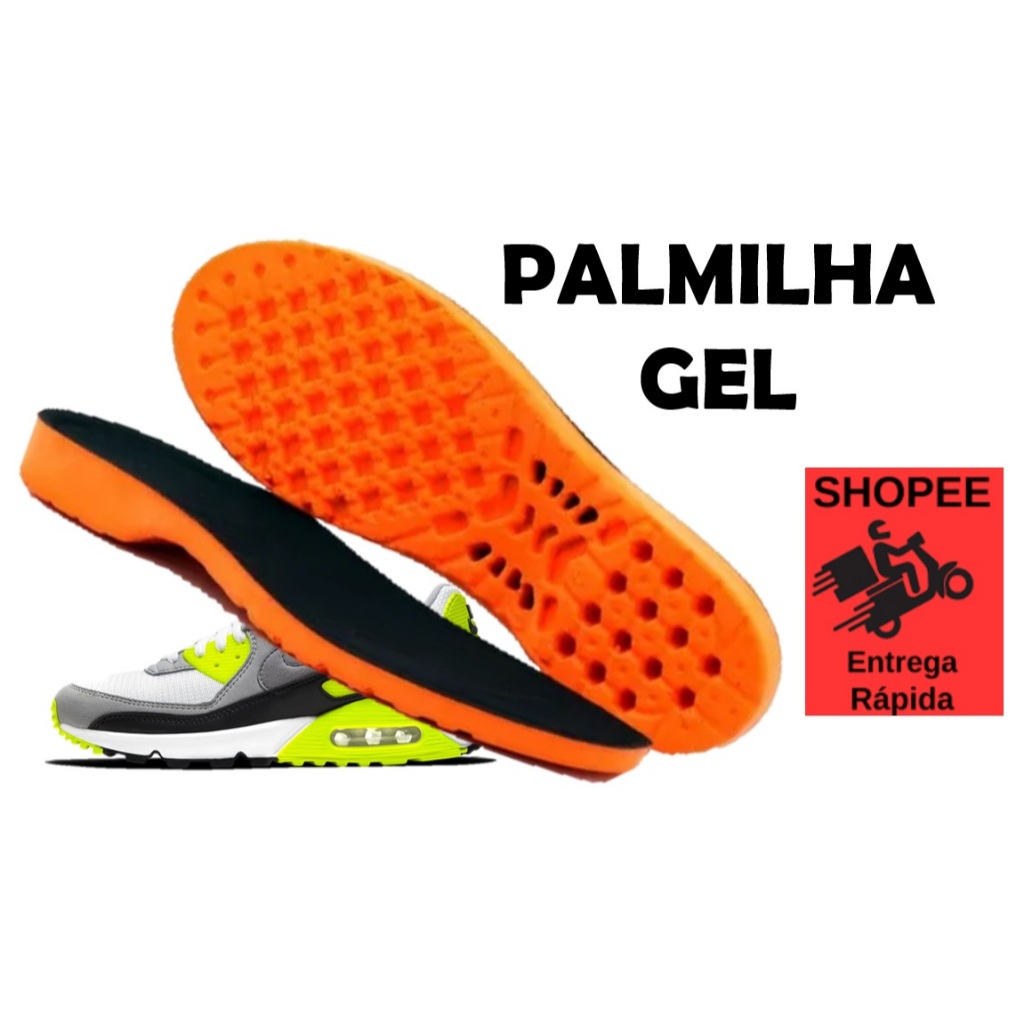 PALMILHA EM GEL PU ORTOPÉDICA, ALÍVIO DAS DORES, USO EM SAPATOS DE SEGURANÇA, BOTAS E TÊNI...