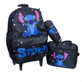 Kit Mochila Rodinha Escolar Juvenil Infantil Lancheira Estojo