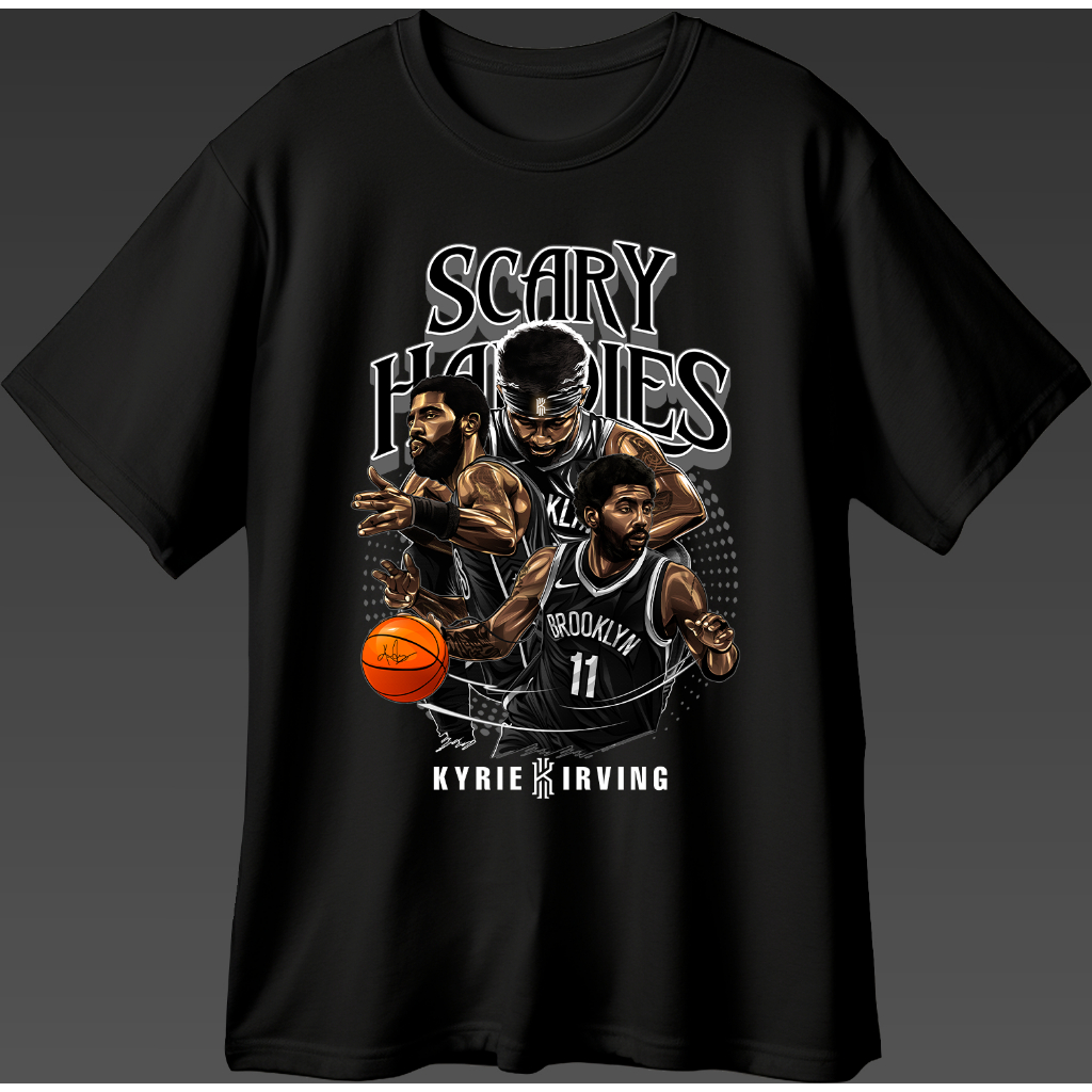 Camisa Masculino Unissex Feminino Kyrie Scary Handels Tee Basquete Nba Varias Cores Novo