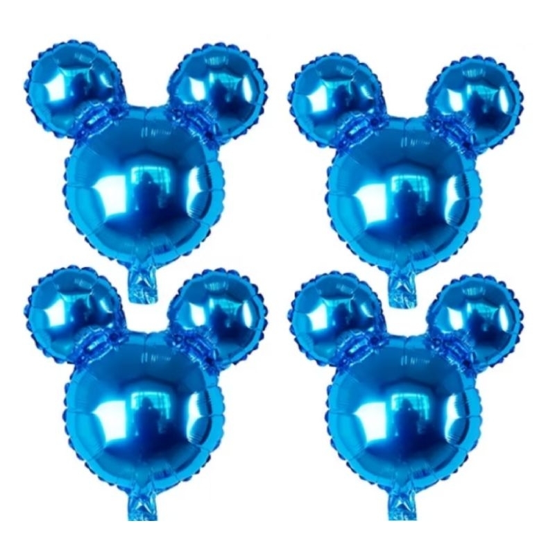 10 Pçs Balão mickey metalizado Azul Bic 30 cm Festa Mickey mouse