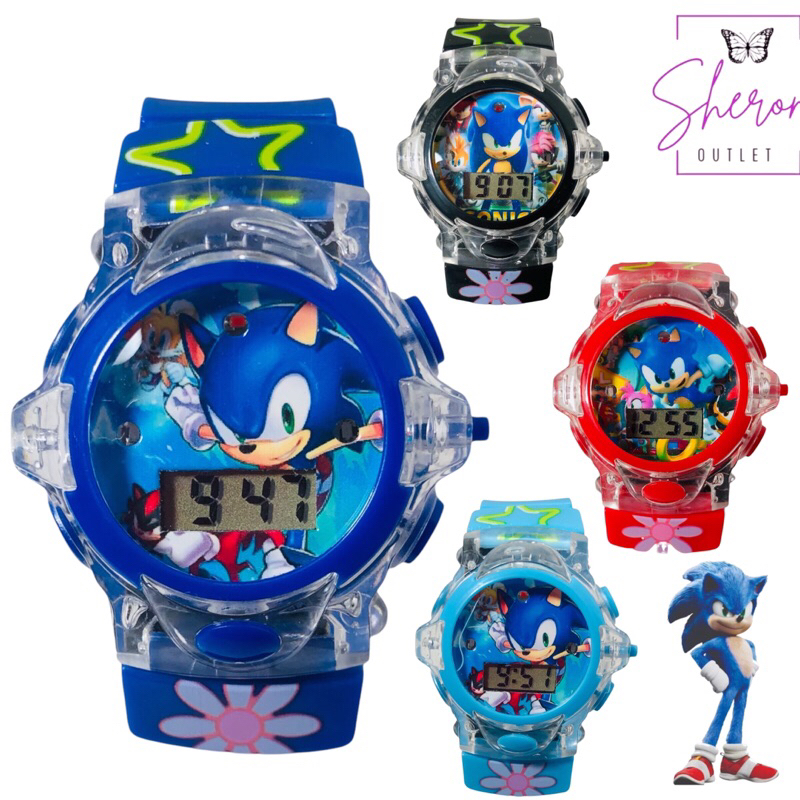 Relogio Infantil Menino do Sonic toca música e acende luz