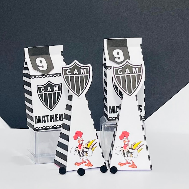 35 Kit Personalizados Time Futebol Atlético Mineiro Lembrancinhas Festa Infantil Aniversário Caixa Mini