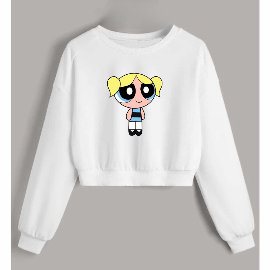 Moletom Cropped Feminino Meninas Super Poderosas Novidade Docinha Florzinha Lindinha