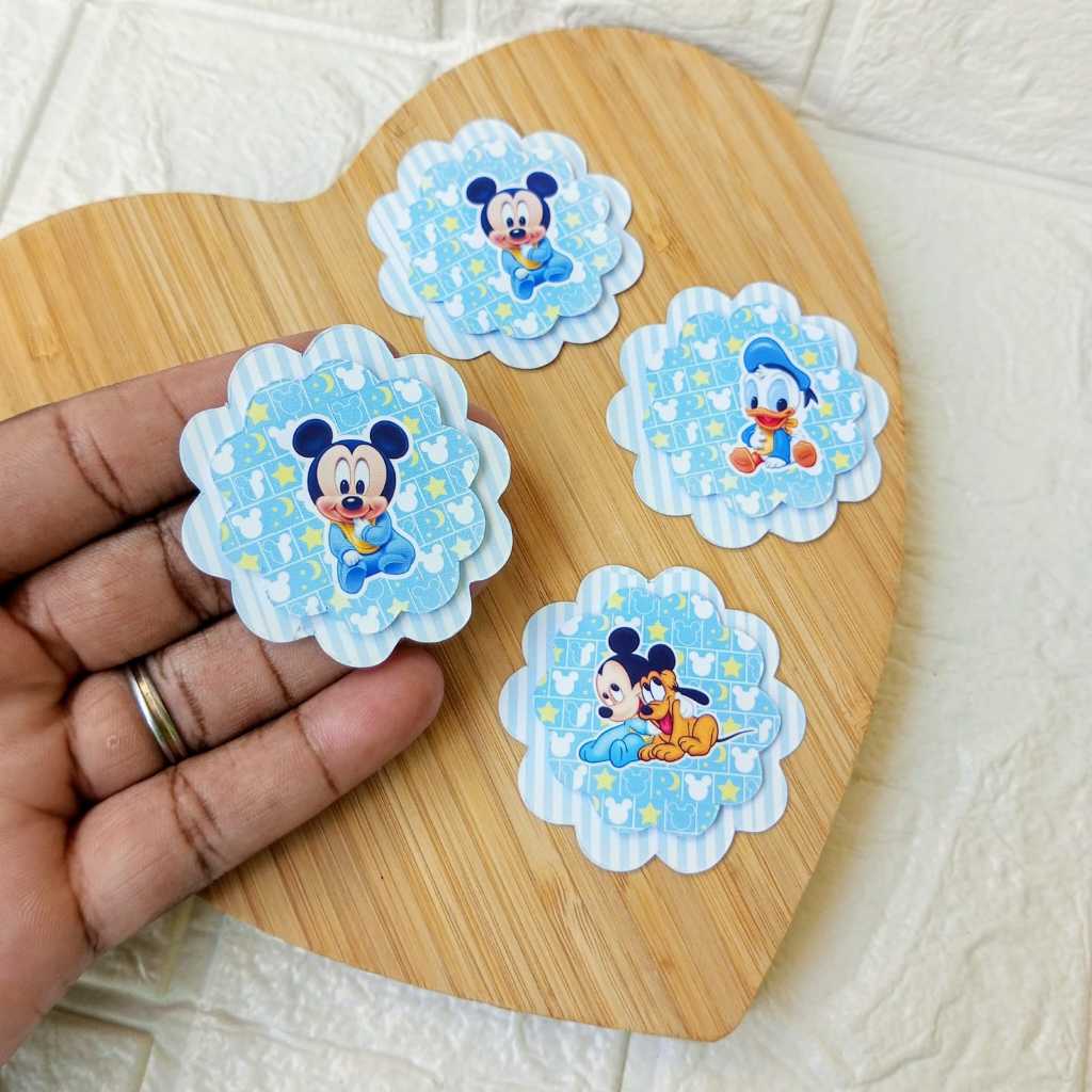 Aplique 3D Escalope Mickey Baby - Personalizados - Lembrancinhas - Festa Infantil - Aniversário