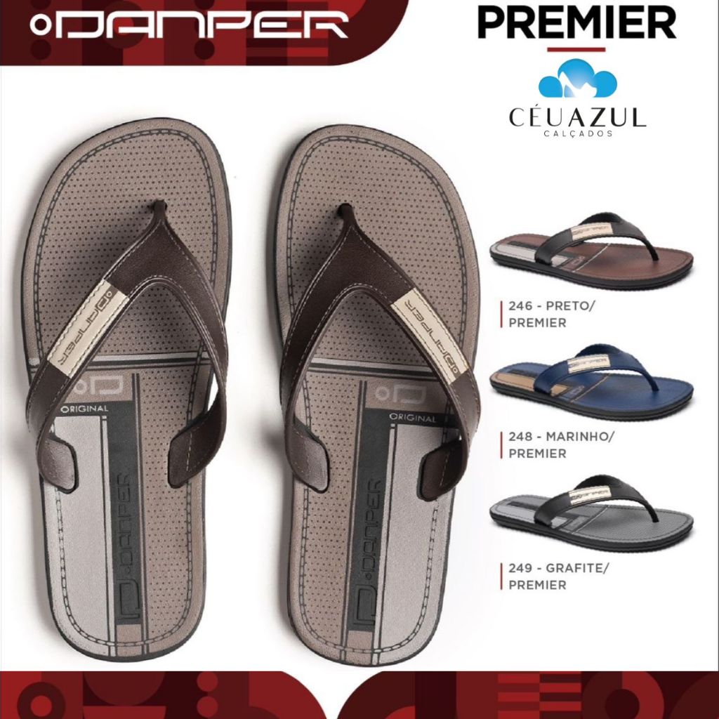 Sandália Masculina Chinelo Danper Premier Original Solado Borracha Conforto