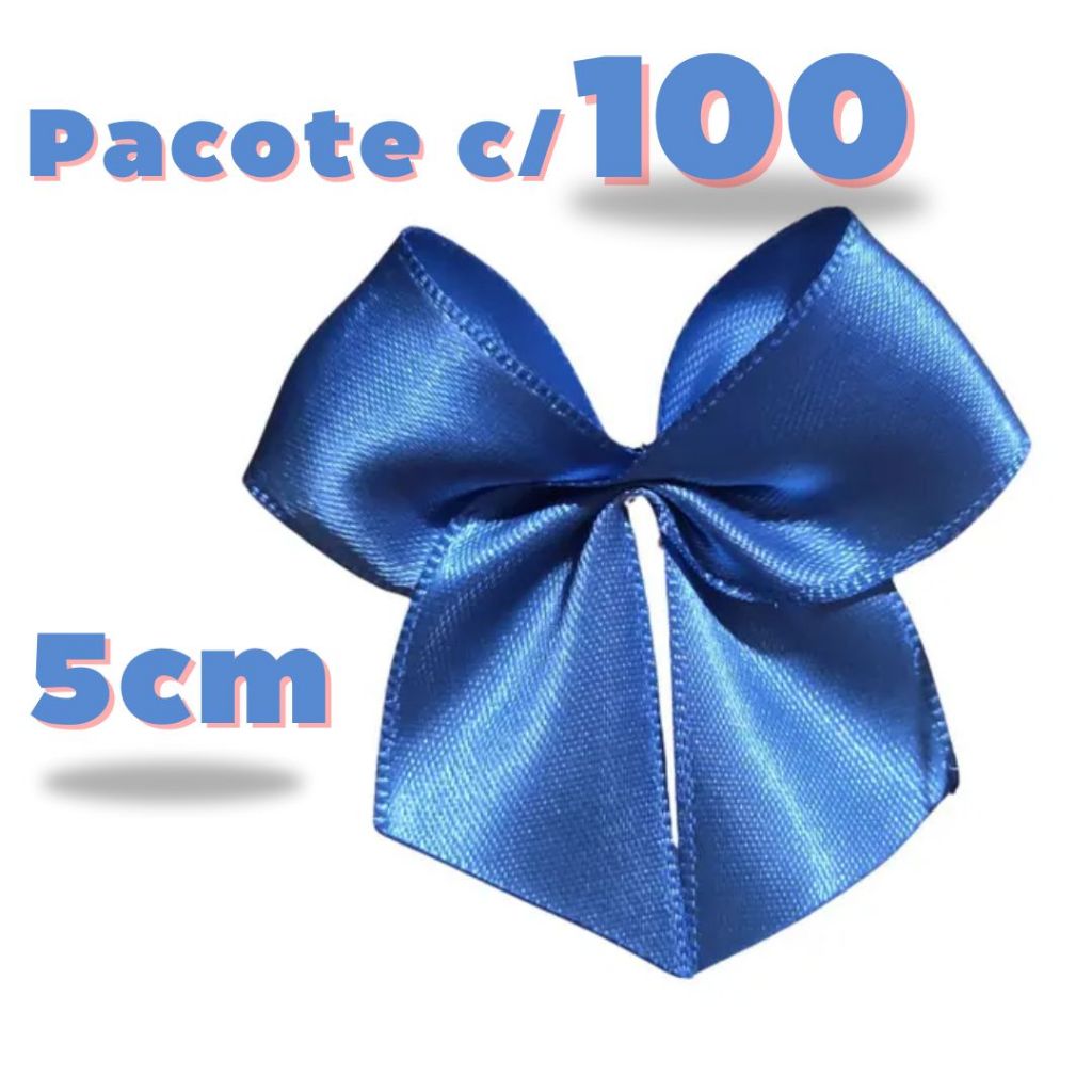 Kit com 100 Laços de Cetim Nº 5 - Laçarote para Personalizados, Doces, Lembrancinhas e Decoração em Oferta na Shopee
